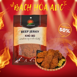 Khô bò miếng chính hãng Fansipan - Thịt bò khô đồ ăn vặt thơm thơm cay cay túi 100g