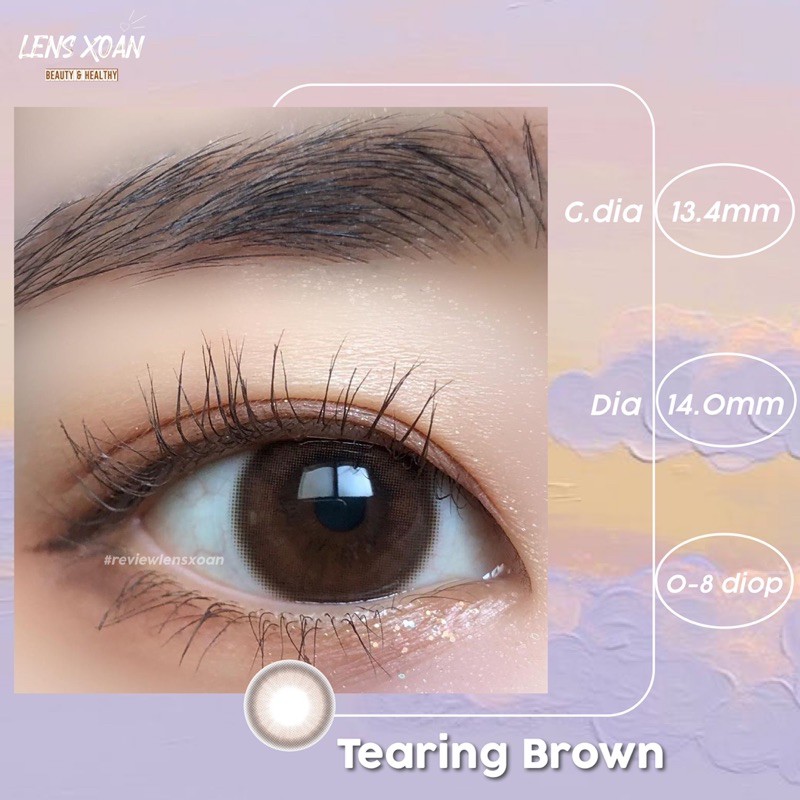 KÍNH ÁP TRÒNG TEARING BROWN -LENS ME: LENS NÂU TRÀ SỮA | LENS XOẮN