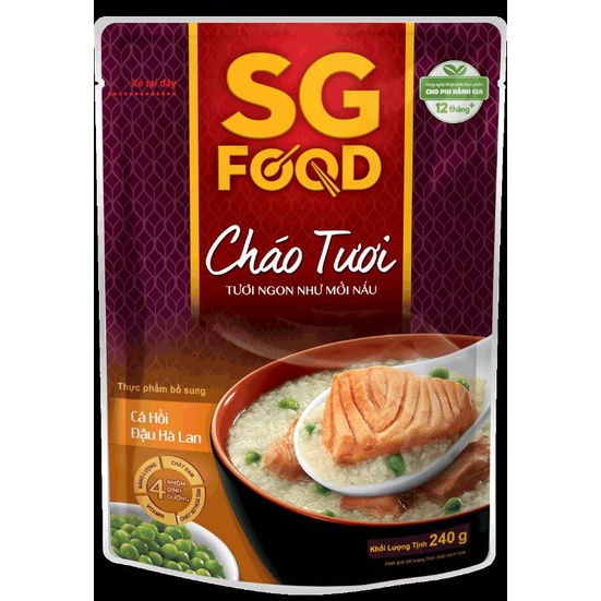 Cháo tươi cá hồi đậu hà lan 240gr