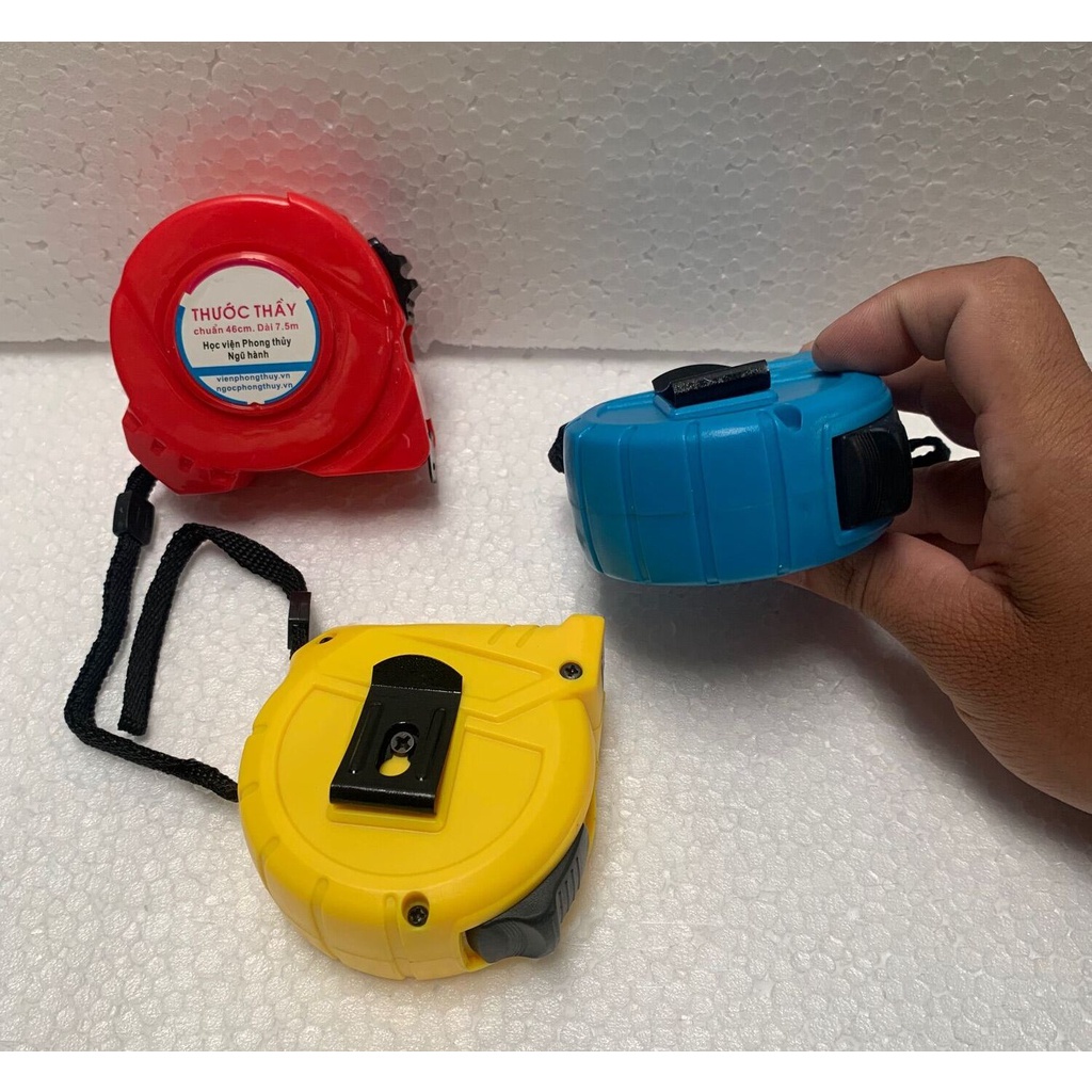 Thước dây cuộn lỗ ban dài 7,5M-Thước thầy Phong Thuỷ- Thước dây cuộn(bản thước to 2.2mm)giao màu ngẫu nhiên