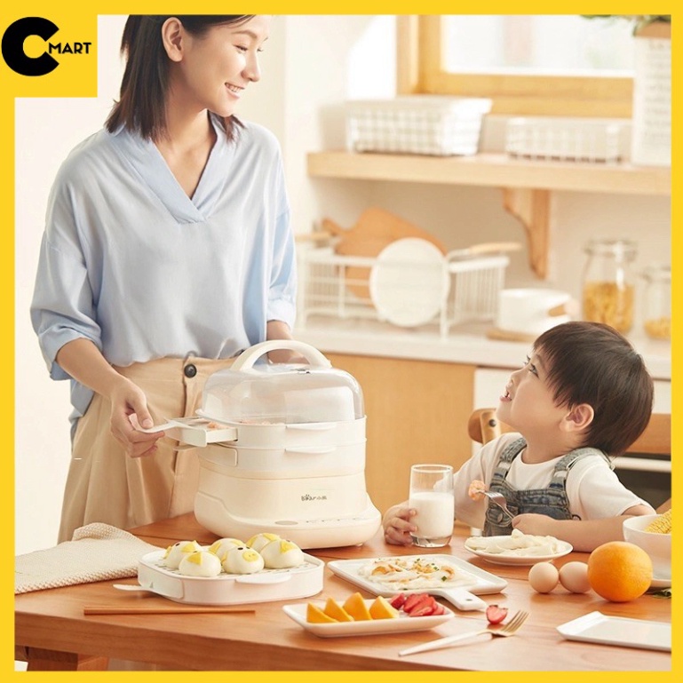 Máy Làm Bánh Cuốn Hai Tầng Kèm Lồng Hấp Đa Năng Bear Chính Hãng CFJ - A30G1