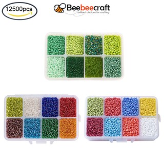 Ready Stock 12500Pcs Glass Seed Beads 2mm Spacer Beads Mixed Color Bead for Jewelry Making