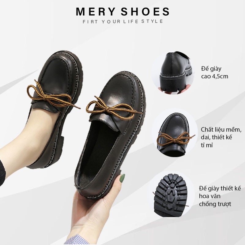 Giày Oxford Nữ 💖𝑭𝑹𝑬𝑬𝑺𝑯𝑰𝑷💖 Giày Lolitta Nữ Mẫu Mới Hót Trend Phong Cách Hàn Quốc MBS240 - Mery Shoes