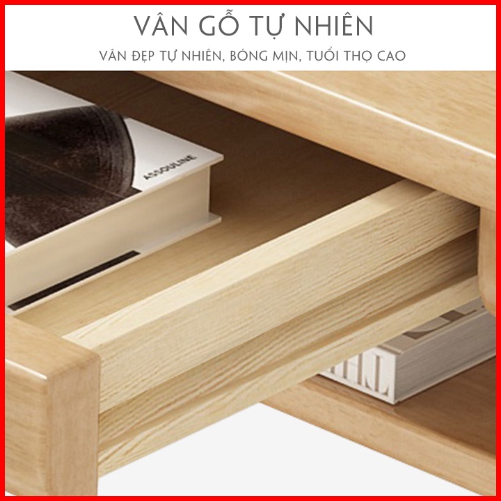 Bàn Làm Việc Gỗ Tự Nhiên Đẹp, Bộ Bàn Ghế máy tính laptop làm việc đọc sách có kệ sách bên dưới