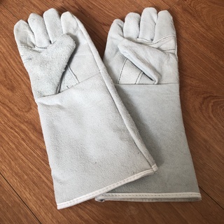 Găng tay da hàn dài 2 lớp chống nóng cho thợ hàn