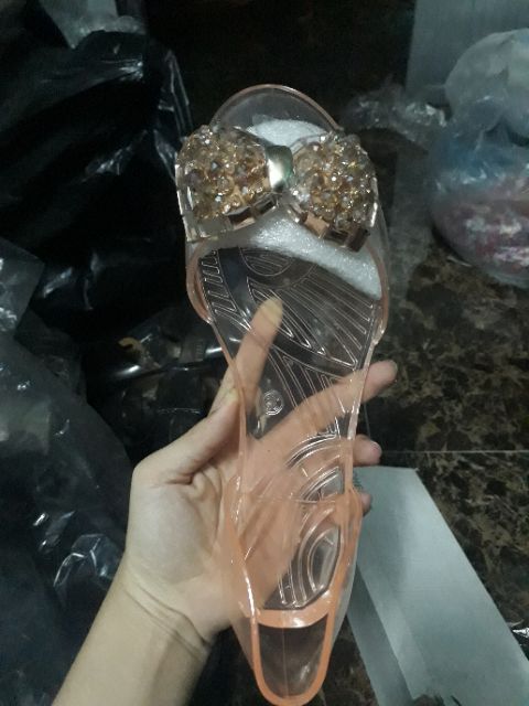 Giày nhựa nơ đá đen | BigBuy360 - bigbuy360.vn