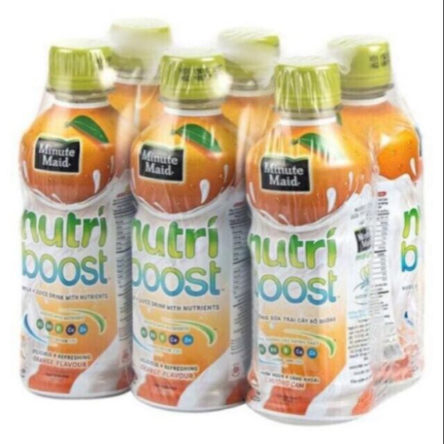 Lốc 6 chai sữa trái cây nutriboost hương cam/ dâu 297ml