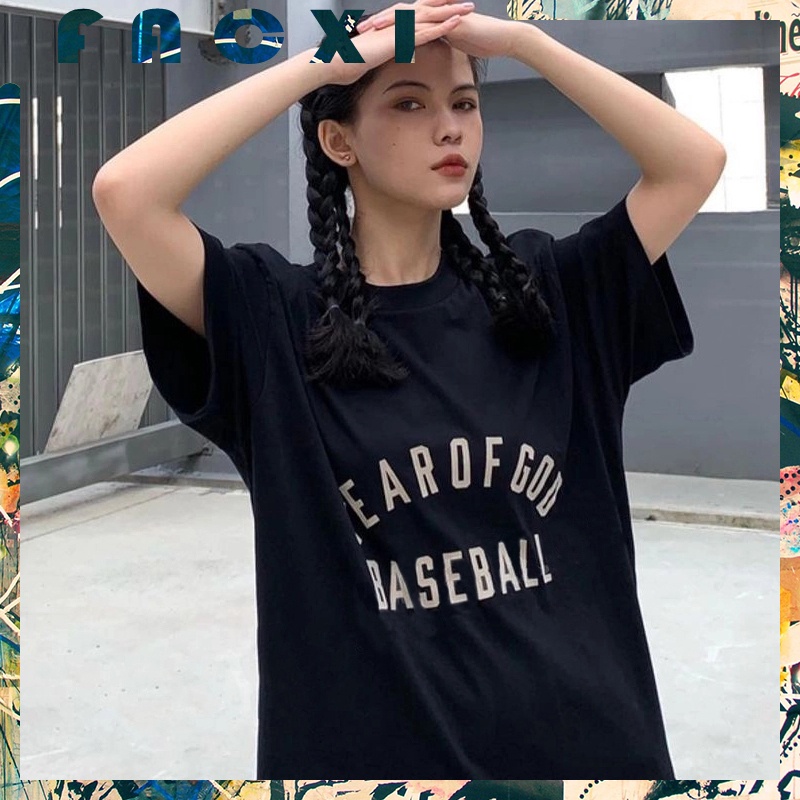 Hàng Có Sẵn Áo Thun Cotton Tay Ngắn Dáng Rộng In Hình Bóng Chày 3D Phong Cách Hip Hop Cho Cặp Đôi