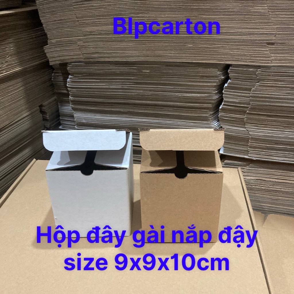 HỘP CARTON ĐÁY GIÀ NẮP ĐẬY ĐỰNG PHỤ KIỆN SIZE 9X9X10CM