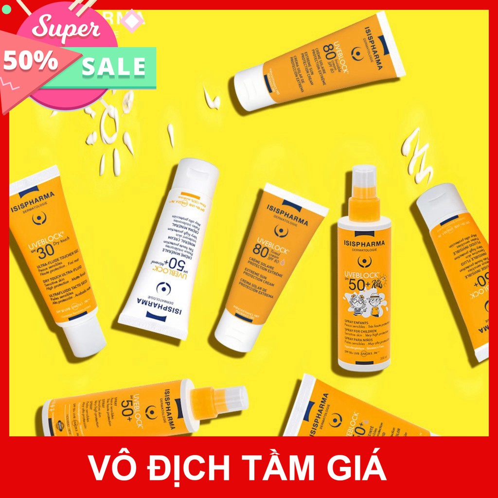 [CHÍNH HÃNG] Isis Pharma Kem Chống Nắng Dành Cho Da Thường Uveblock SPF50+ Mineral Cream 40ml ( Không Màu )