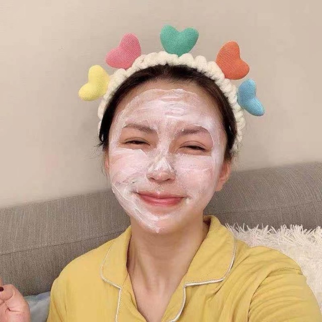 Băng Đô/ Cài Makeup Hoạ Tiết Trái Tim Dễ Thương Nhiều Màu Sắc Mềm Mịn ❤️🧡