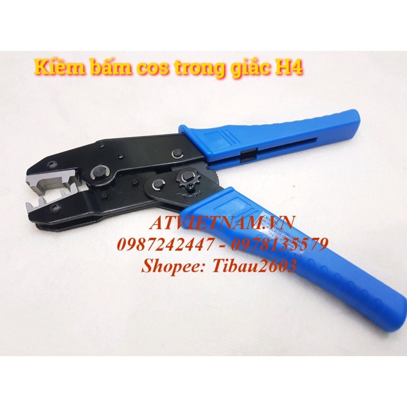 Kiềm bấm cos trong giắc đèn  H4 - kìm chuyên dụng bấm cos H4