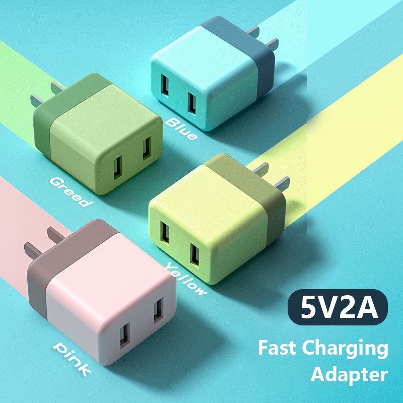 Bộ sạc nhanh 5V 2A cổng USB kép thích hợp cho Android/ iPhone