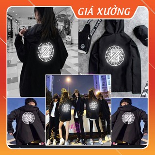 Áo khoác dù unisex nam nữ couple họa tiết phản quang
