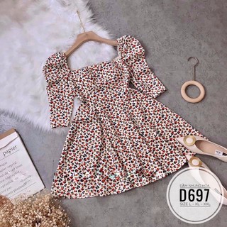 Bigsize Đầm nhung hoa D697
