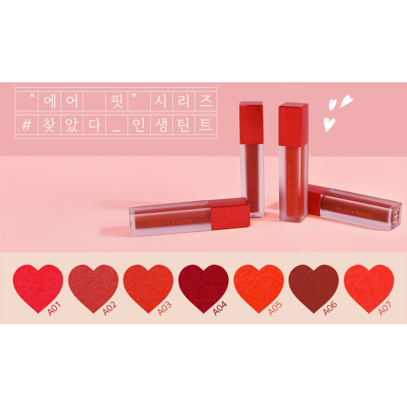 [Mã COS1901 hoàn 8% xu đơn 250K] Son kem Black Rouge air fit velvet tint season 1. 2. 3 chính hãng Hàn QuốcA01 | BigBuy360 - bigbuy360.vn