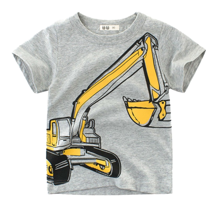 Áo Thun Tay Ngắn In Hình Xe Hơi Cho Bé Trai & Gái