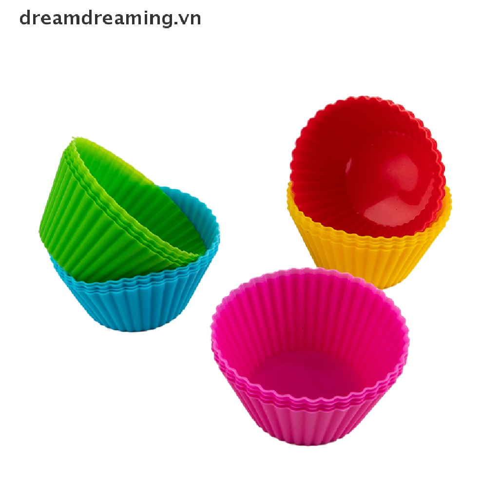 Bộ 4 Khuôn Làm Bánh muffin Tròn Bằng Silicone Tiện Dụng
