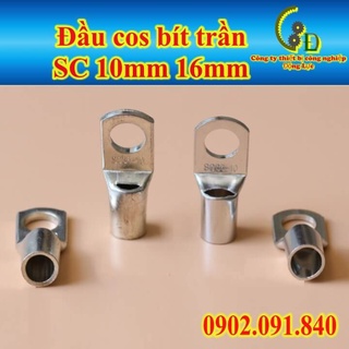 Đầu cos bịt đầu SC bằng đồng mạ xi chống oxi hoá 10cái, đầu cốt ống bấm dây điện 16mm 10mm SC16 SC10