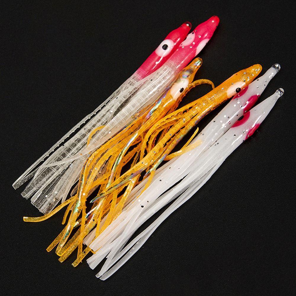 MYRONGVN Bộ 20 Mồi Câu Cá Hình Bạch Tuộc Màu Dạ Quang 8CM