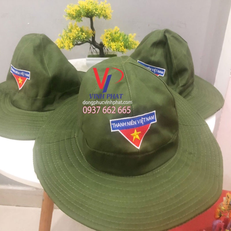 Mũ tai bèo thêu logo đoàn thanh niên Việt Nam - nón tai bèo bộ đội