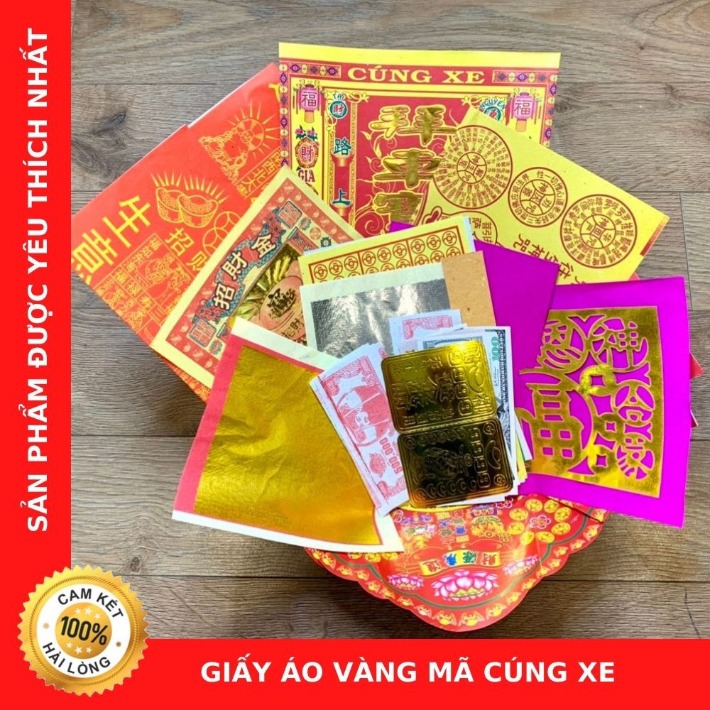 Giấy Áo Vàng Mã Cúng Xe Loại Cao Cấp (Thương Hiệu Chú Sa Di Hoan Hỉ)