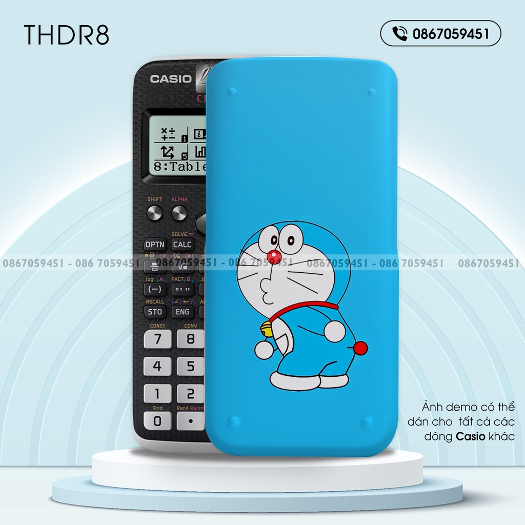 Skin dán máy tính CASIO In Hình DoraemonBộ 2  thdrb2