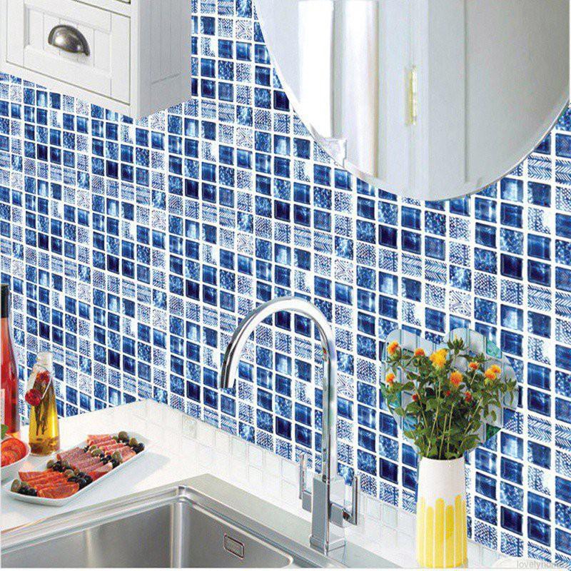 Set 6 viên gạch đá hoa cương hoạt tiết Mosaic không thấm nước trang trí nội thất gia đình