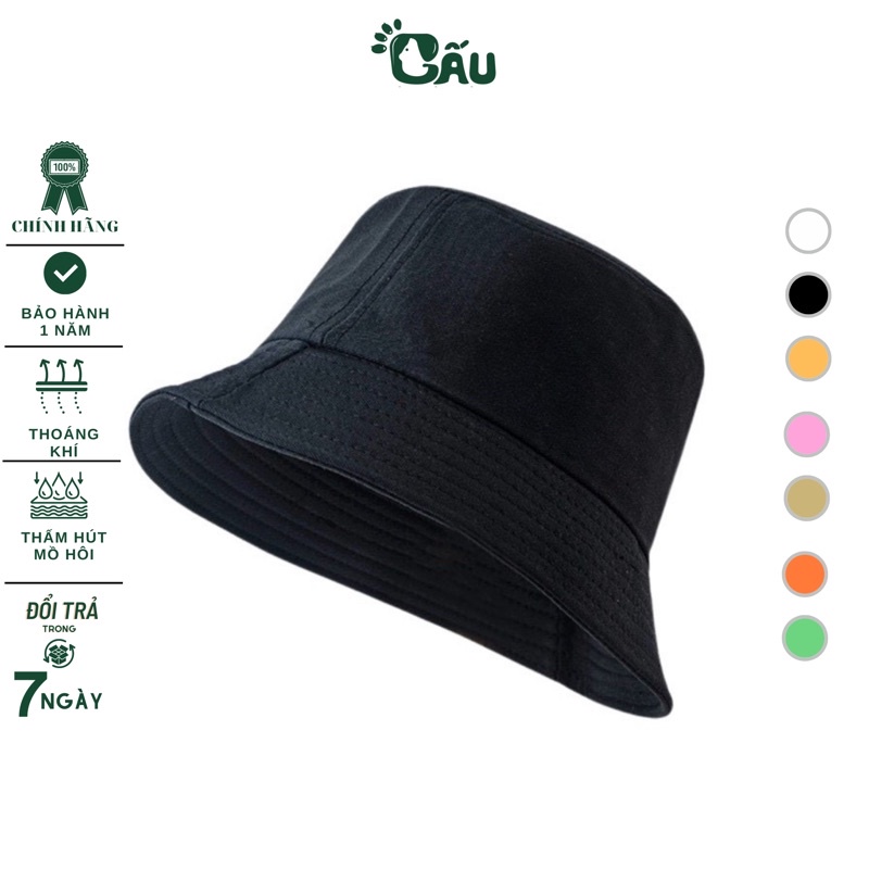 Nón Bucket Trơn Đủ Màu Gấu 194 Vải Kaki Mềm Mịn, Dày Dặn - Vành Tròn