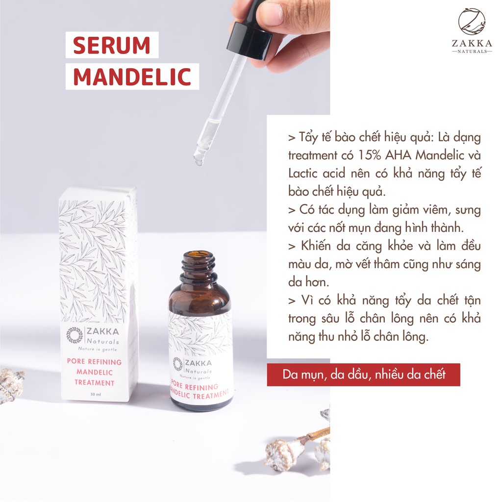 Serum (Tinh Chất) Mandelic Zakka Naturals Pore Refining Mandelic Treatment 10ml | BigBuy360 - bigbuy360.vn