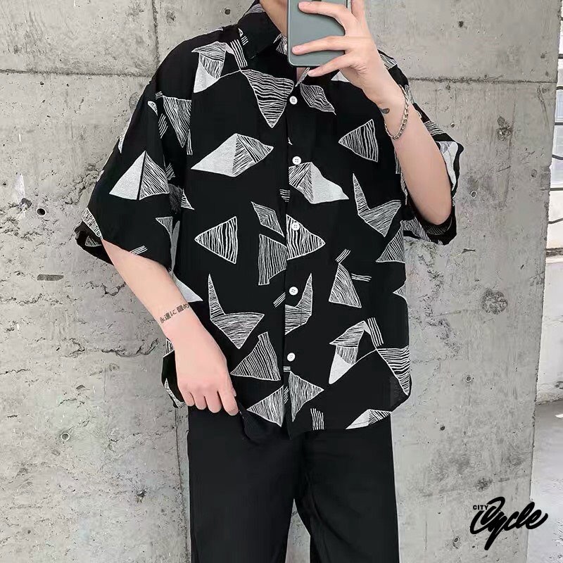 Áo sơ mi ngắn tay tam giác City Cycle - Áo sơ mi nam nữ Unisex form rộng Local Brand | BigBuy360 - bigbuy360.vn