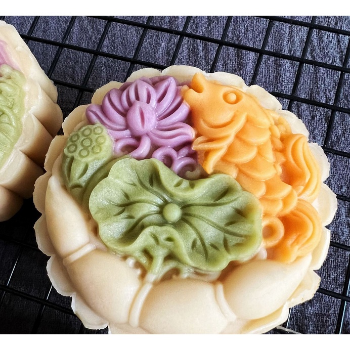 (150 gr và 200 gr ) Khuôn Trung Thu Hoa Sóng Cá Hoa Mã sản phẩm: C25 - C26