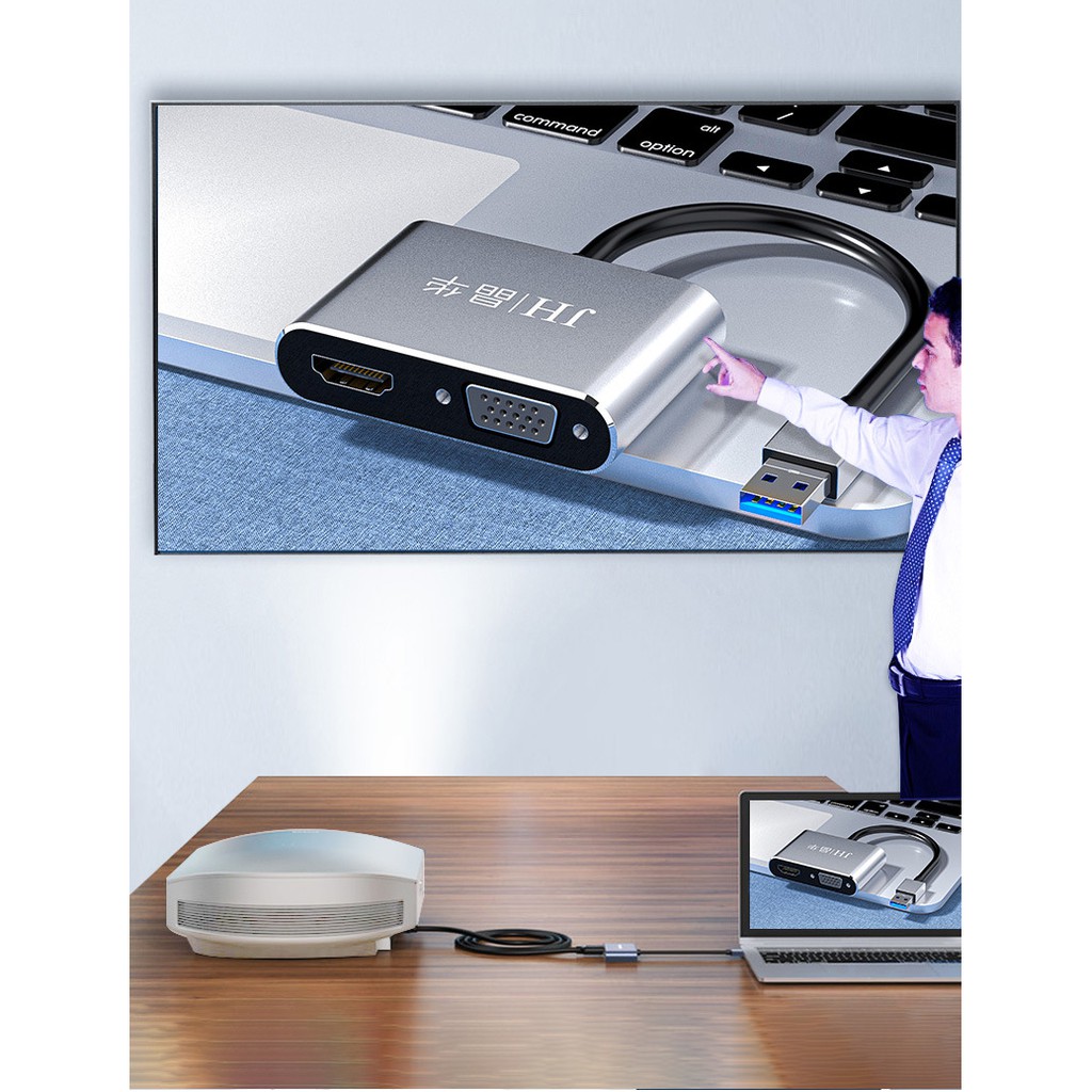 Cáp USB 3.0 ra HDMI, VGA cho Window, Macbook - Jinghua Z316