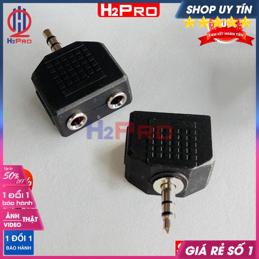 Jack Chia Âm Thanh 1 Ra 2 Cổng Audio 3.5 Mm, Mạ Đồng Chống Sôi, Giắc Chia 3.5 Từ 1 Ra 2 - H2Pro Audio
