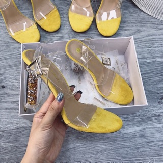 Sandal quai trong gót đá 9p fullbox