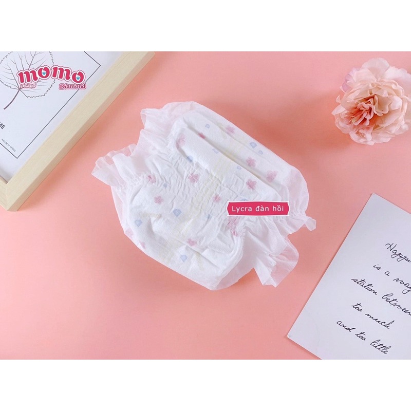 Bỉm MOMO DIAMOND ORGANIC mẫu mới chính hãng S64,M62,M60,L54,XL50,XXL48,XXXL46