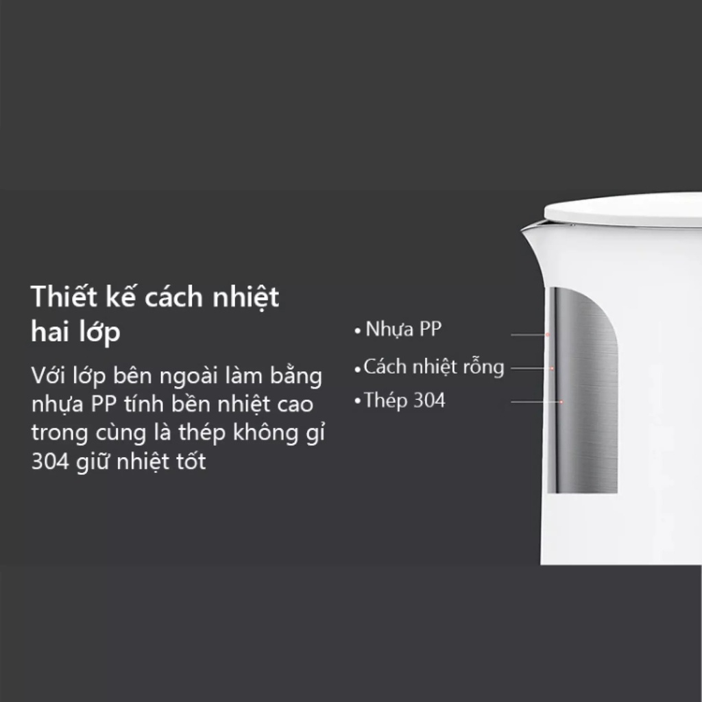 Ấm Nước Siêu Tốc Xiaomi MIJIA 1A - Kết Nối Đồng Bộ Với Điện Thoại - An Toàn Mọi Gia Đình [Bảo Hành 12 Tháng ]