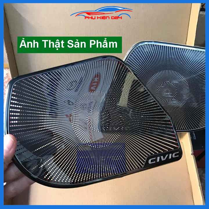 Bộ ốp màng loa vân Titan cho xe Civic 2016-2017-2018-2019-2020-2021 chống xước trang trí nội thất ô tô