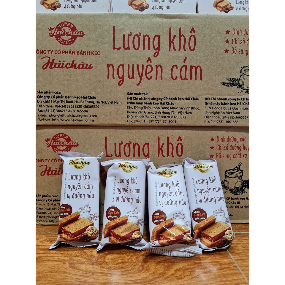 Lương Khô Nguyên Cám Hải Châu Vị Sữa Chua Việt Quất và Vị Đường Nâu HỘP 6 GÓI/420G