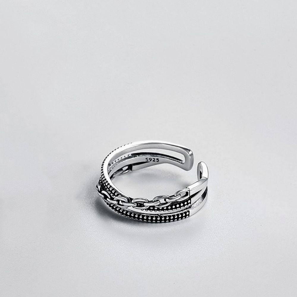 EXPEN Nhẫn Hở Hình Dây Xích Xoắn Phong Cách Punk Cá Tính Cho Nam Nữ