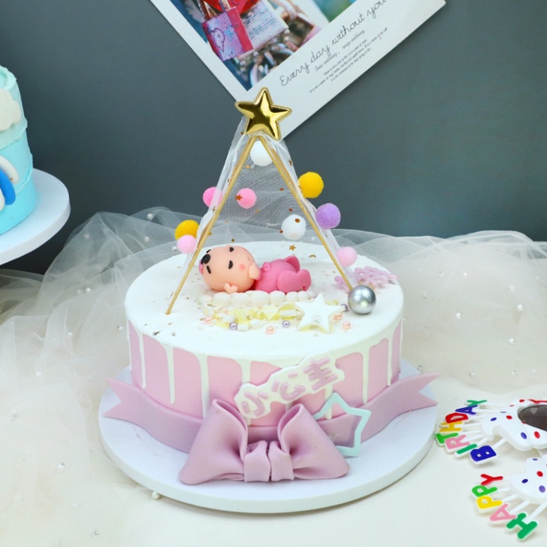 thẻ cắm trang trí bánh sinh nhật [FREESHIP❤️] khung cắm Lều vải