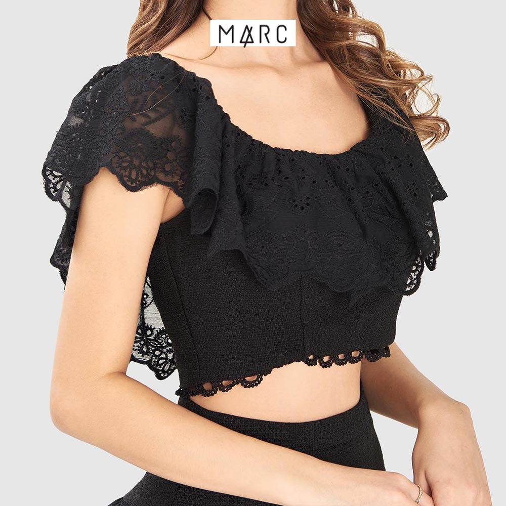 Áo nữ MARC FASHION croptop trễ vai viền bèo ren