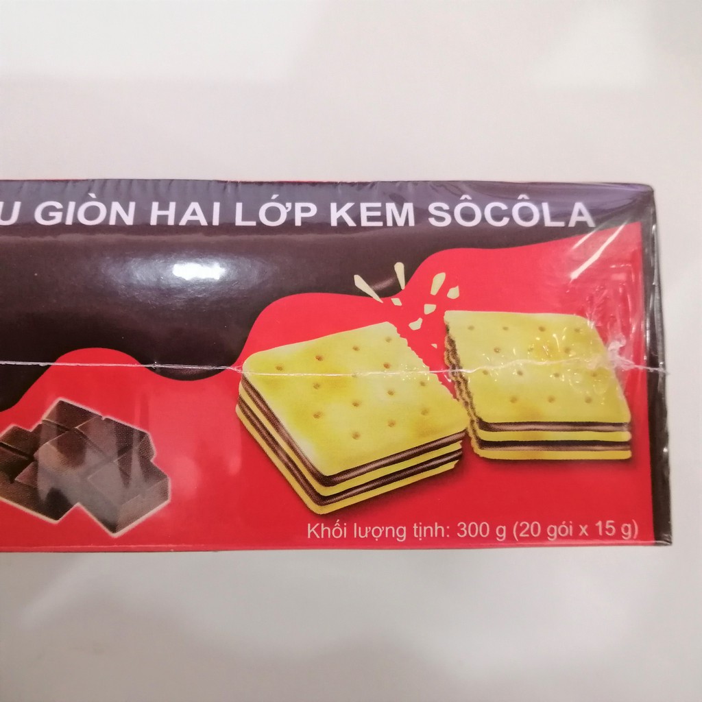 Bánh Magic Cracker Siêu Giòn Hai Lớp Kem Sôcôla (Hộp 20 gói)