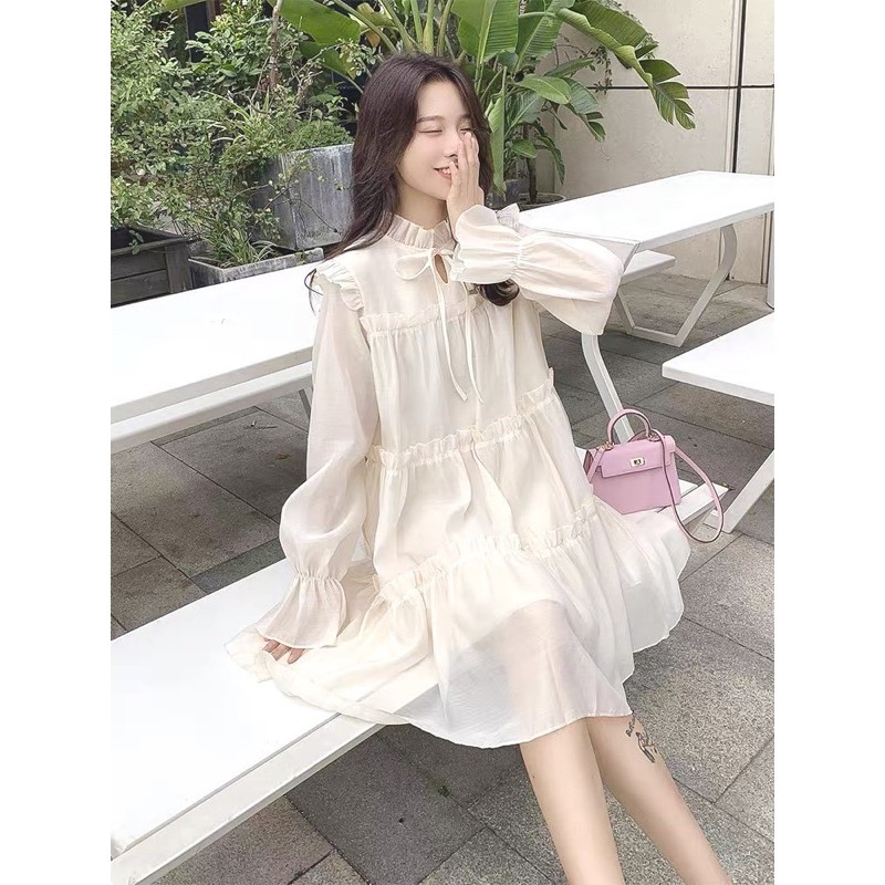 ĐẦM BABYDOLL KHÚC ULLZANG TRẮNG - ĐEN