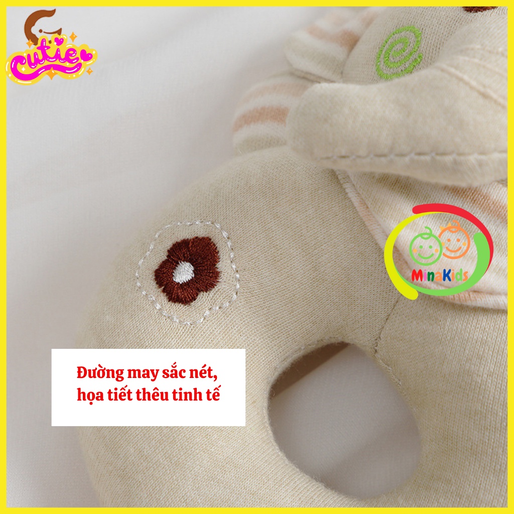 Thú Nhồi Bông Lục Lạc Xúc Xắc Cầm Tay Đồ Chơi Cho Bé Sơ Sinh MamiBeby 100% Cotton Organic An Toàn Cho Bé TCT21