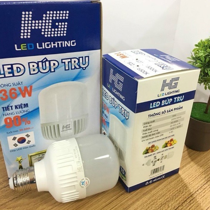 Đèn Led Bulb Trụ Tiết Kiệm Điện Chính Hãng HG - Bóng Đèn Búp Tiết Kiệm Điện HG : 5W ; 9W ; 13W ; 18W ; 26W ; 36W ; 48W