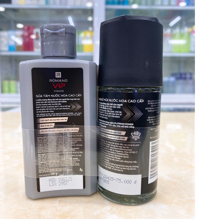 Lăn Khử Mùi Nam Hương Nước Hoa Cao Cấp ROMANO Vip Vision Passion 50ml Chính Hãng Công Ty