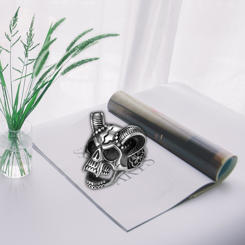 Nhẫn Hình Đầu Lâu Phong Cách Gothic Punk Cổ Điển Có Thể Điều Chỉnh Cho Nam Và Nữ