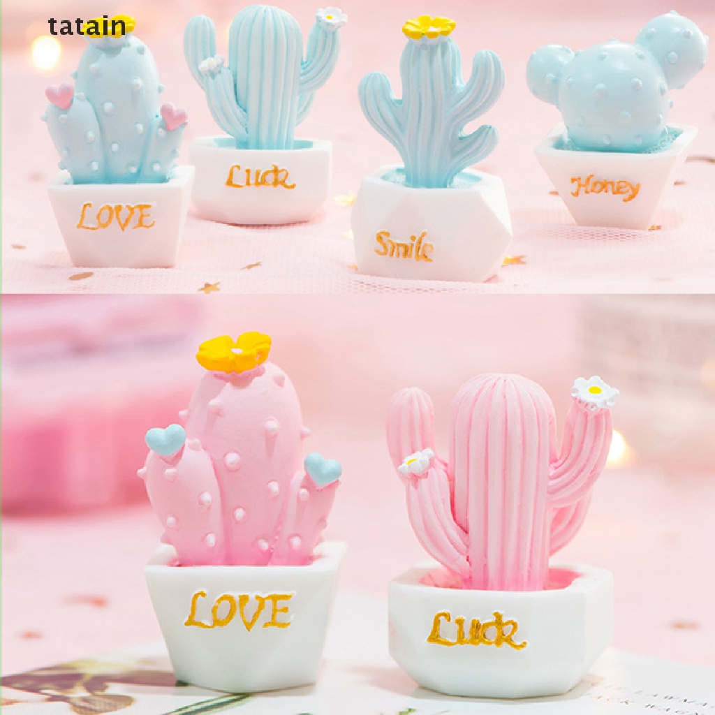 [TAT] 10 Styles Resin Cactus Ornaments Miniature Figurines Cute Accessories Decoration CVX