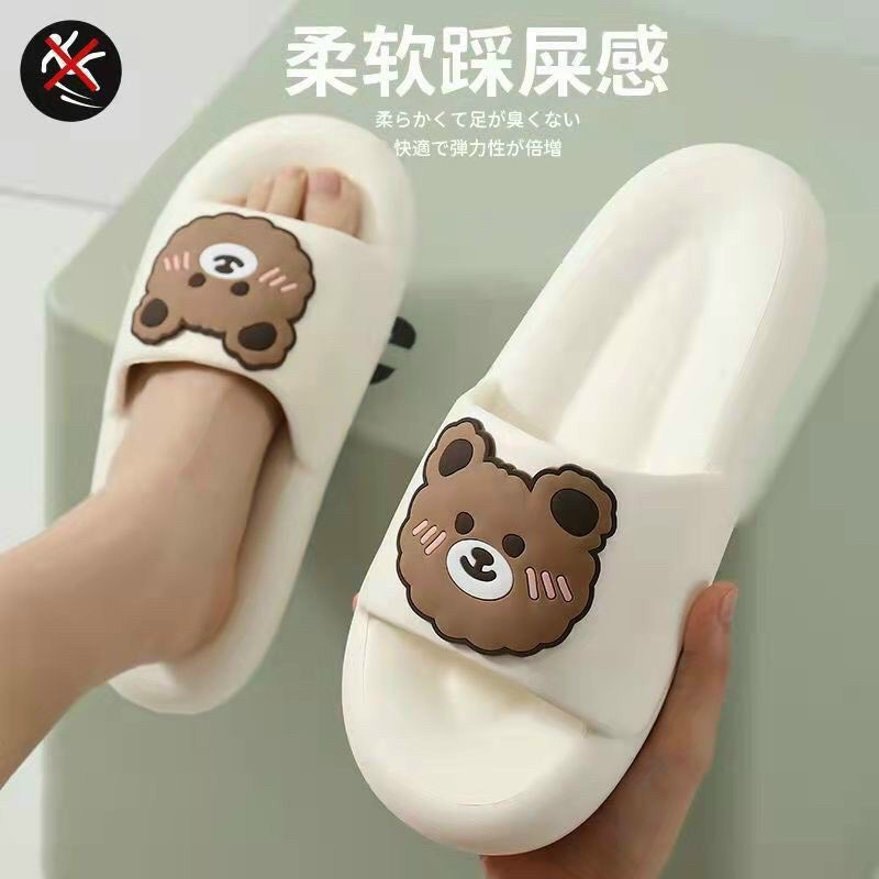 Dép nam, nữ bánh mì quai ngang icon gấu siêu êm cute